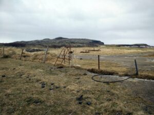 Reykjafell - Stairs over a barbed wire fence