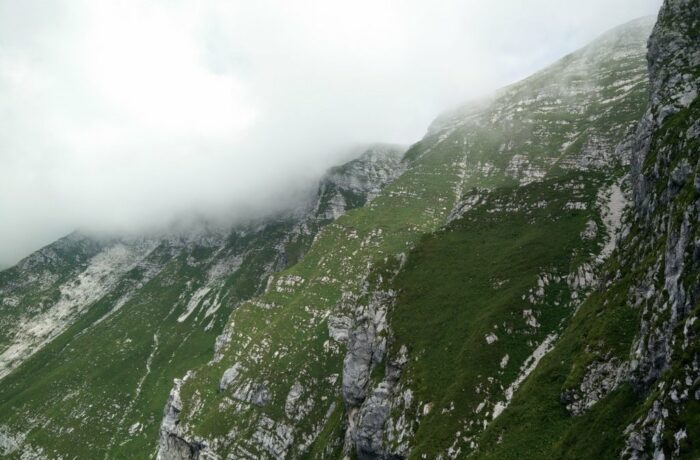 Krn Trail - While climbing you are surrounded by steep slopes