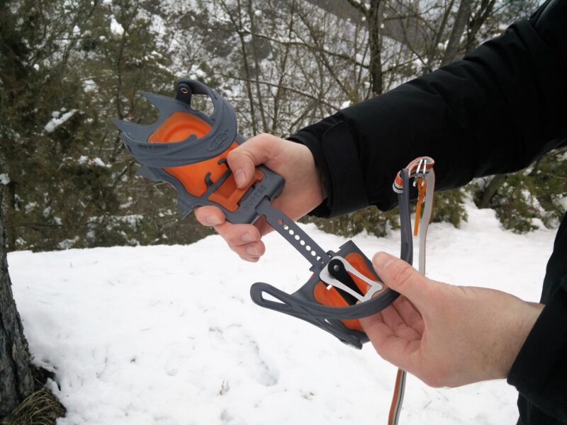Adjust the length of the crampons