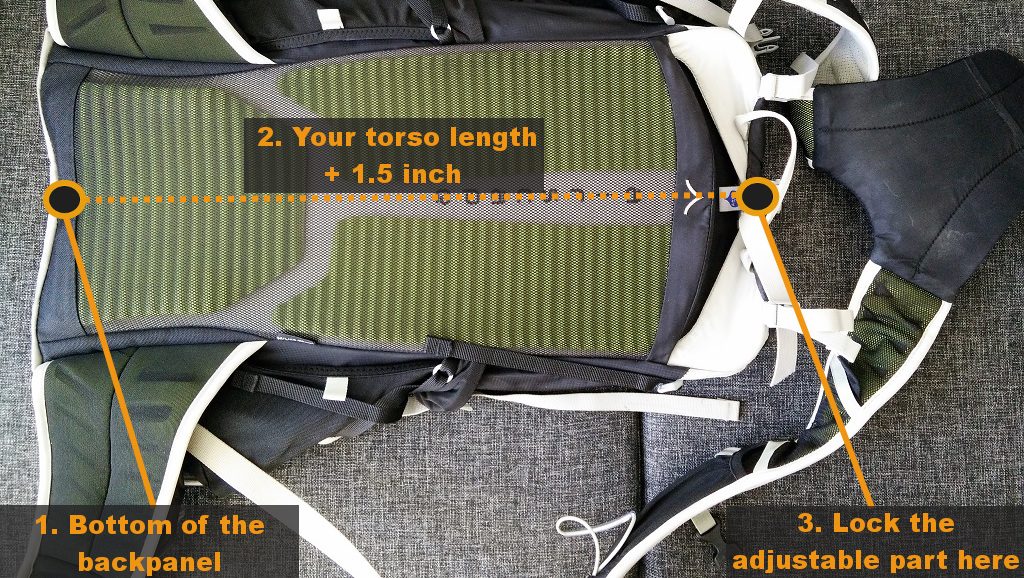 How to fit a backpack - Measure your torso length + 1-5 inch
