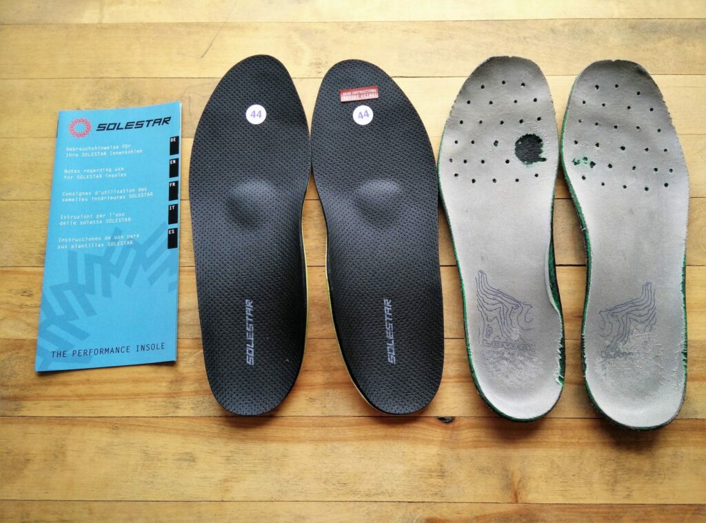 Left Solestar, right original Lowa insoles