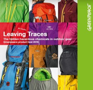Cover of Greenpeace's 2016 Report on PFCs in Outdoor Clothing and Gear