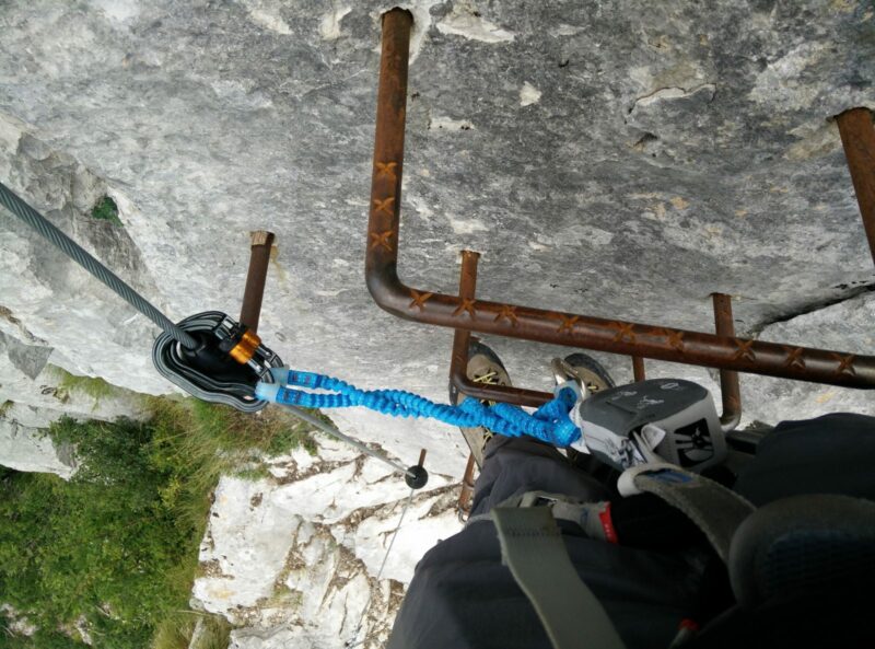 Otmarjeva Pot Via Ferrata - On a ladder
