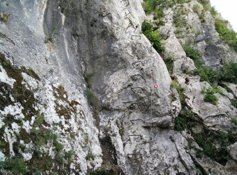 Otmarjeva Pot Via Ferrata - Start of the first ladder