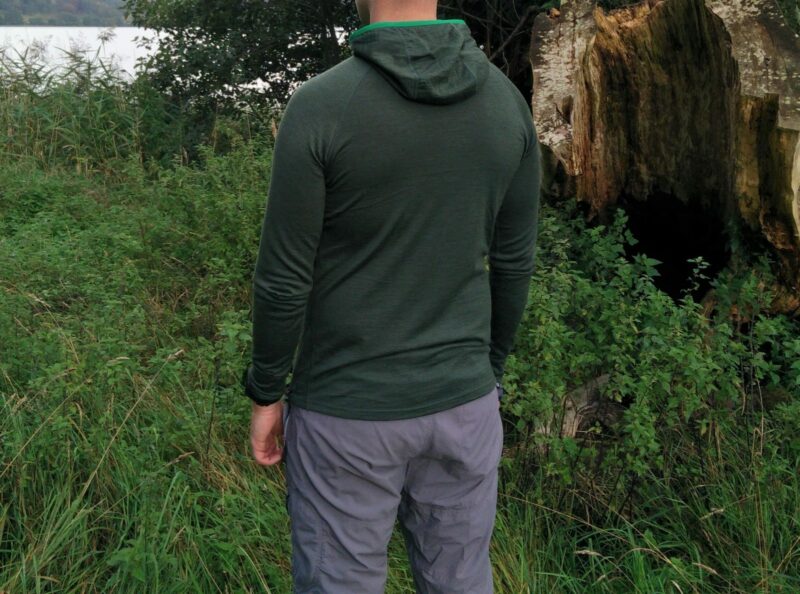 Isobaa Merino Zip Neck Hoodie - From the back