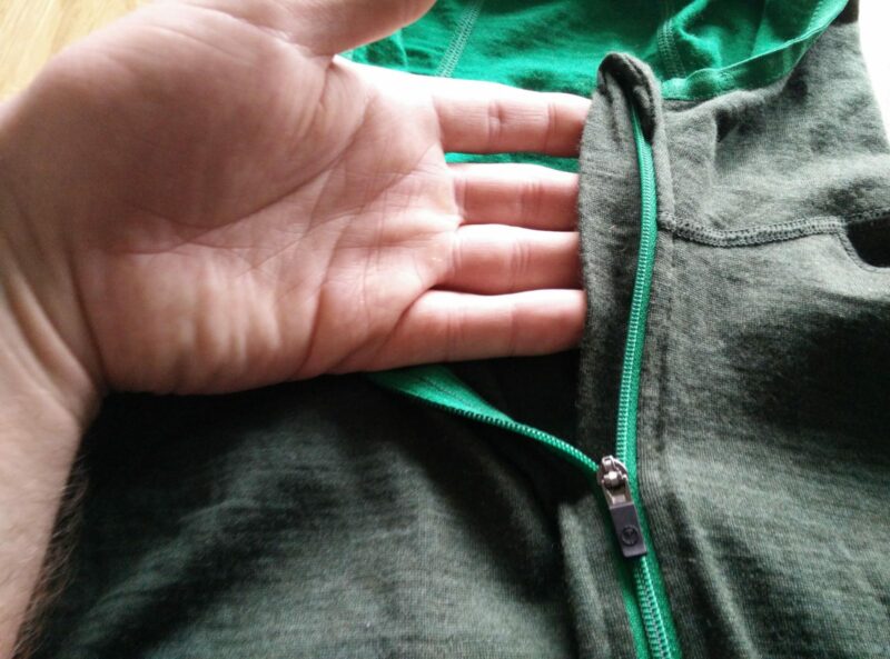 Isobaa Merino Zip Neck Hoodie - The zipper is padded to prevent chafing