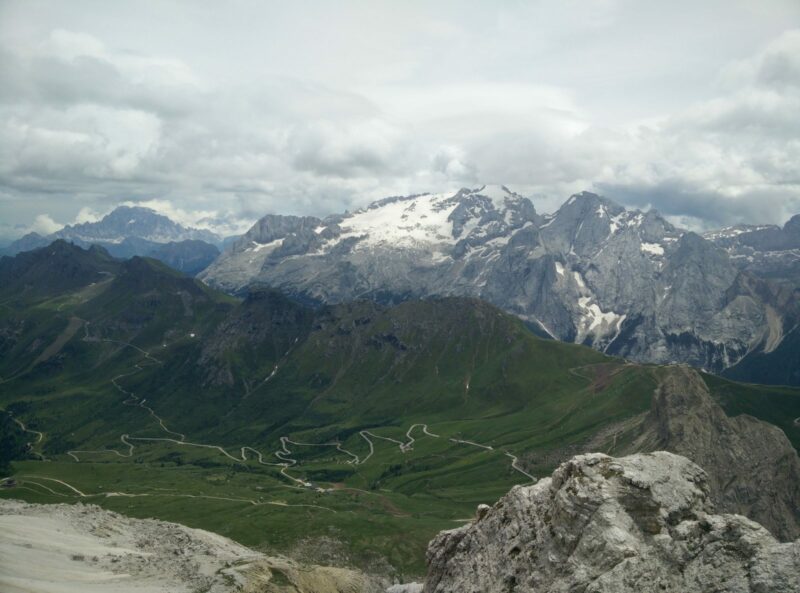 Sass Pordoi - View on the Marmolada massif