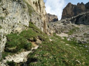 Piz Boe Trail - The path ascend rapidly towards Rifugio Forcella Pordoi