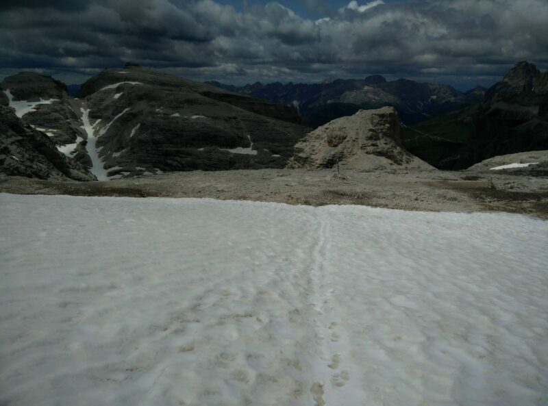 Piz Boe Trail - Snow on the way back