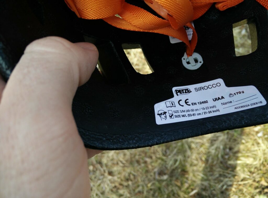 Petzl Sirocco Climbing Helmet: The helmet is available in two sizes
