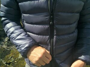 Dark Peak Nessh Down Jacket: Two-way zipper allows you to unzip the jacket from the bottom