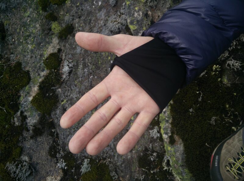 Dark Peak Nessh Down Jacket: Wrist gaiters