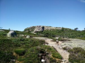 Reinstjønn Hiking Trail in Bortelid, Norway - one of the huge rocks providing shade on the plateau