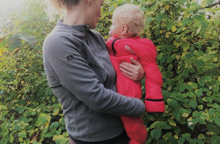 Morrison Outdoors Little Mo 40 baby sleeping bag- on trail
