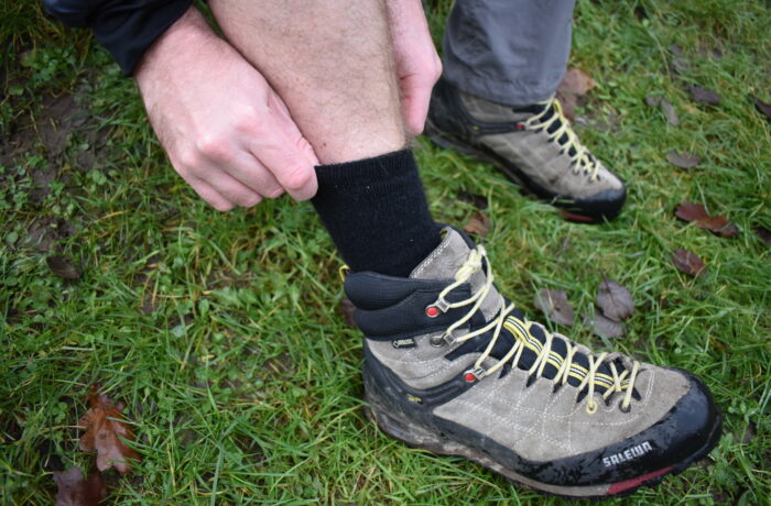 Arms of Andes Alpaca Wool Socks: Wearing them on a trail