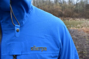 Sherpa Makalu Jacket: The fabric feels like softshell but provides hardshell weather protection