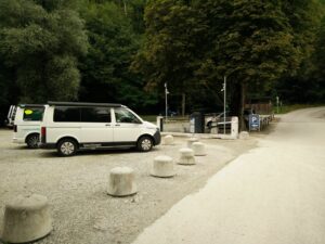 Lake Bled Osojnica hike - parking lot at Velika Zaka
