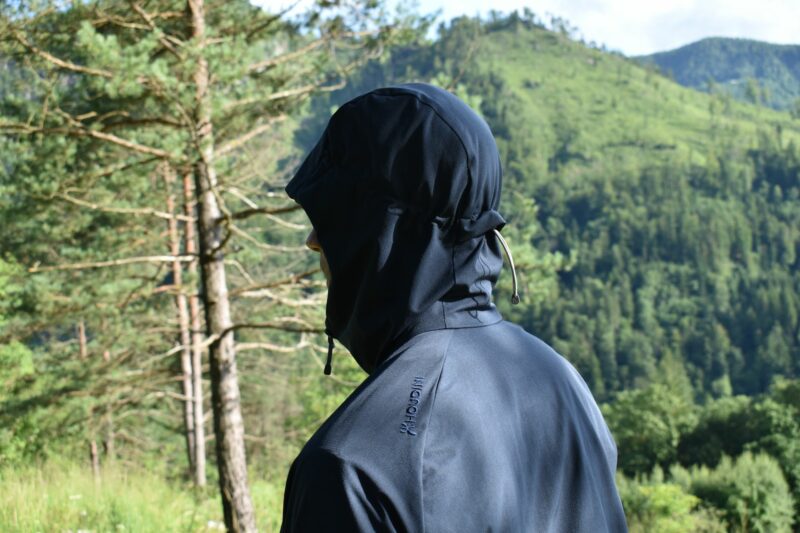Houdini Daybreak Softshell Jacket: The hood provides good fit