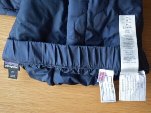 Patagonia Quilted Puff Pants - the hand-me down ID label also serves as locker loop