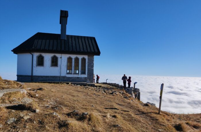 Matajur Hiking Trail - the small church Chiesetta di Cristo Redentore on top