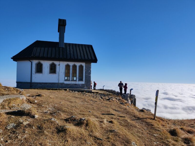 Matajur Hiking Trail - the small church Chiesetta di Cristo Redentore on top