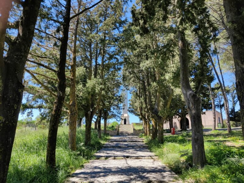 Filerimos Monastery - Ialysos Hiking Trail - approaching the huge Filerimos cross and the small chapel
