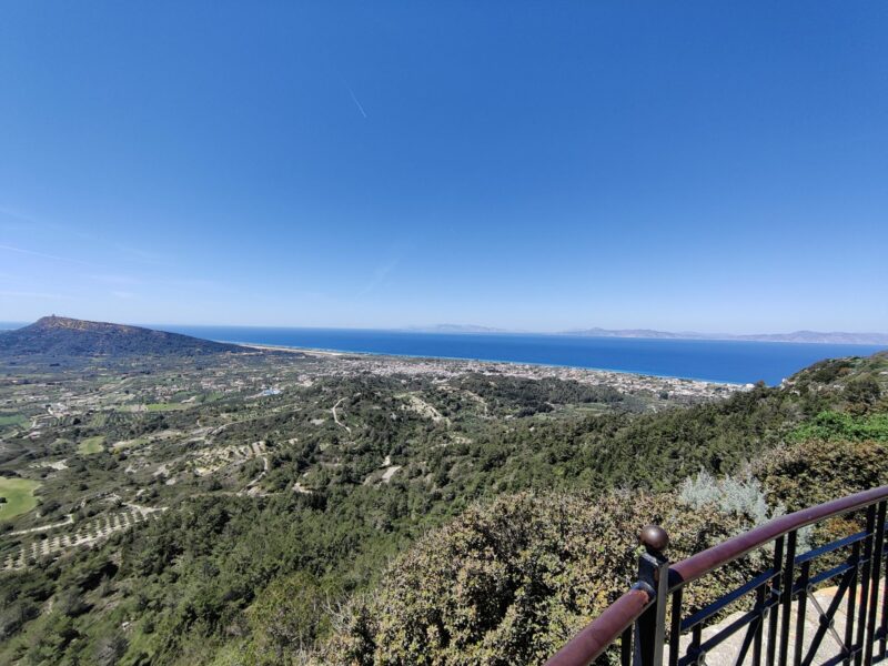 Filerimos Monastery - Ialysos Hiking Trail - view from the terrace beneath the huge Filerimos cross