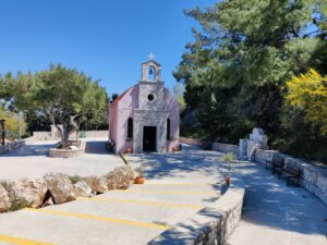Filerimos Monastery - Ialysos Hiking Trail - you should leave the road at the pink chapel for the Prophet Elias
