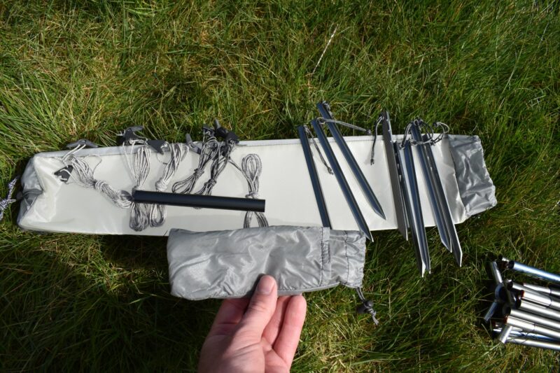 Sea to Summit Telos TR3 Tent - pegs, poles and guylines inside the pole stuff sack