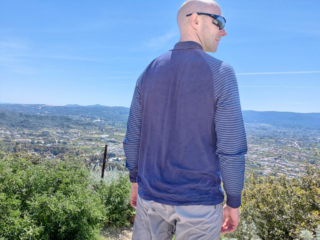 Isobaa Long Sleeve Zip Neck: From the back