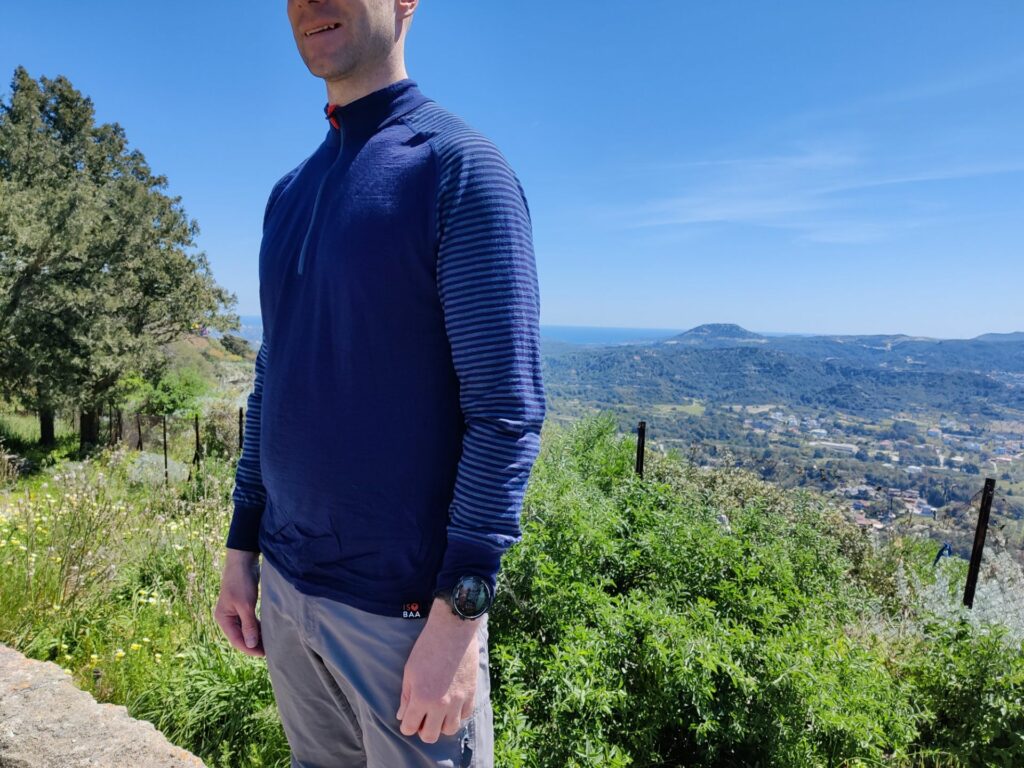 Isobaa Long Sleeve Zip Neck: From the side