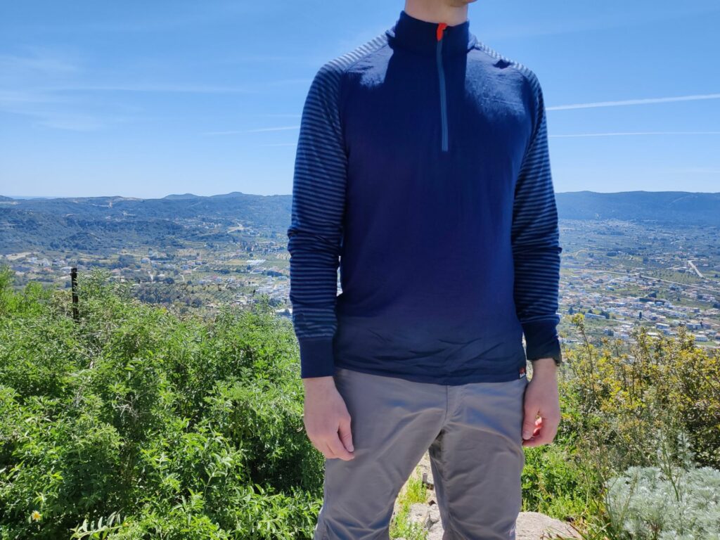Isobaa Long Sleeve Zip Neck: The front side