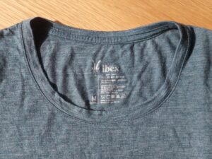Ibex Merino Tencel T-shirt - back neck tape and printed washing instructions