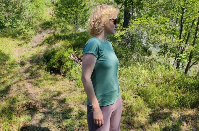 Ibex Journey T-Shirt for Women - from the side.