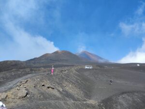 Mount Etna Hiking Trail - walking more or less along the dirt road up towards Belvedere