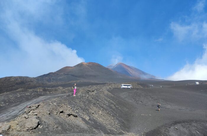 Mount Etna Hiking Trail - walking more or less along the dirt road up towards Belvedere