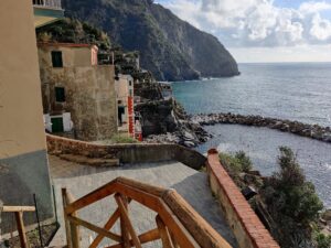 Exploring and Hiking Cinque Terre - approaching the center of Riomaggiore on steep staircases