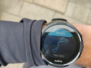 Starting the route navigation on Suunto 9 watch