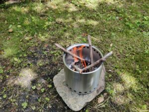 Starting the fire is easy due to stove's efficiency