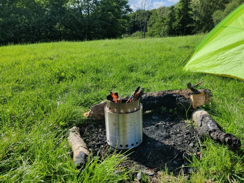 Starting the fire in windy weather