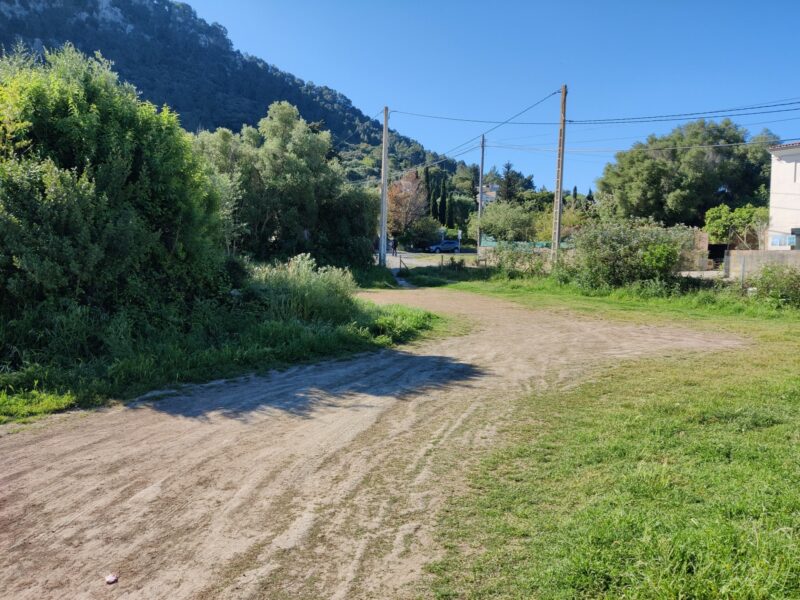 Puig de Maria Hiking Trail - Ma-2200 road is seen ahead